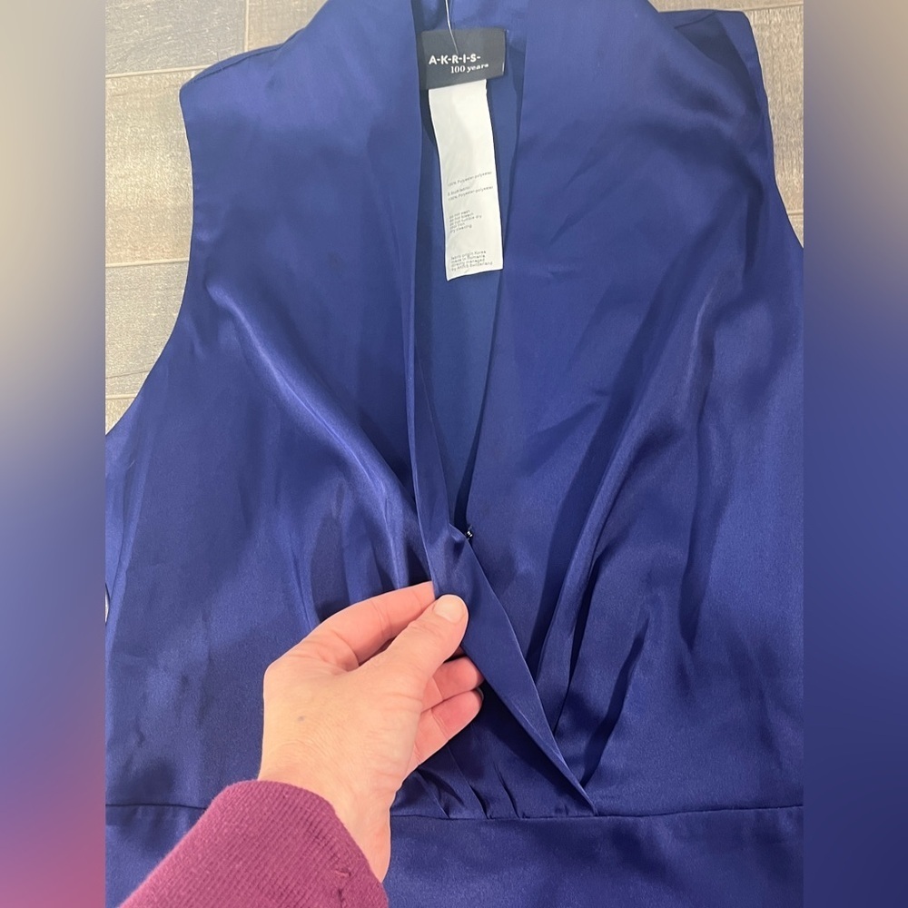 AKRIS Blue Sleeveless Midi Dress - Picture 4 of 12